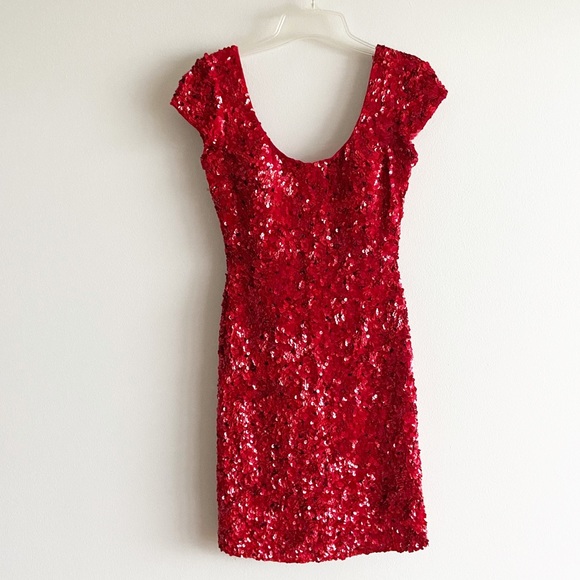 Scala Red Sequin Dress - Picture 1 of 8